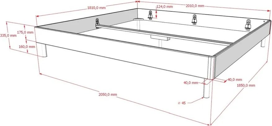 Natúr színű tölgyfa franciaágy ágytámla nélkül ágyrács nélkül 180x200 cm Forrest – Vipack