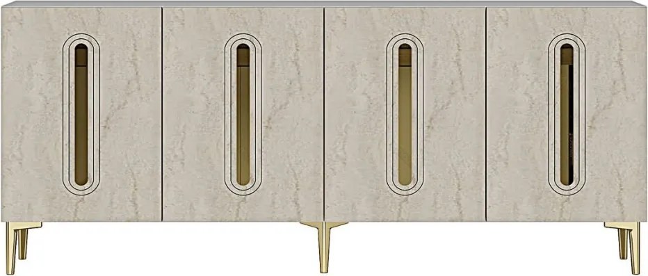 Rany 180 - White, Travertine, Gold