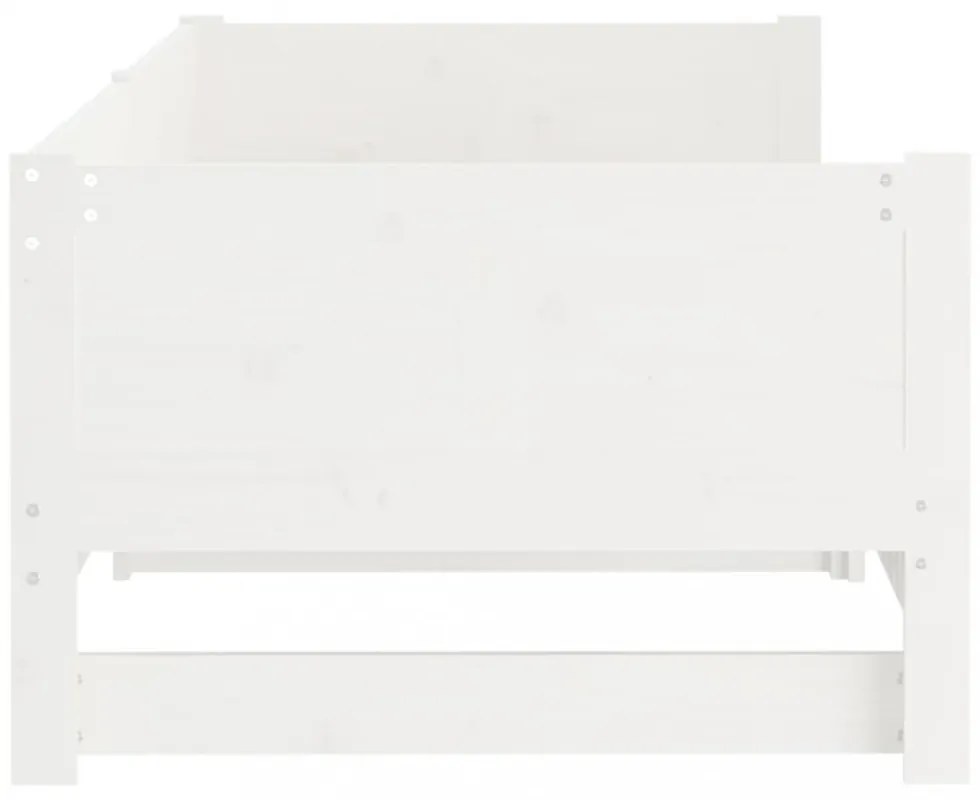 fehér tömör fenyőfa kihúzható kanapéágy 2x(90x190) cm