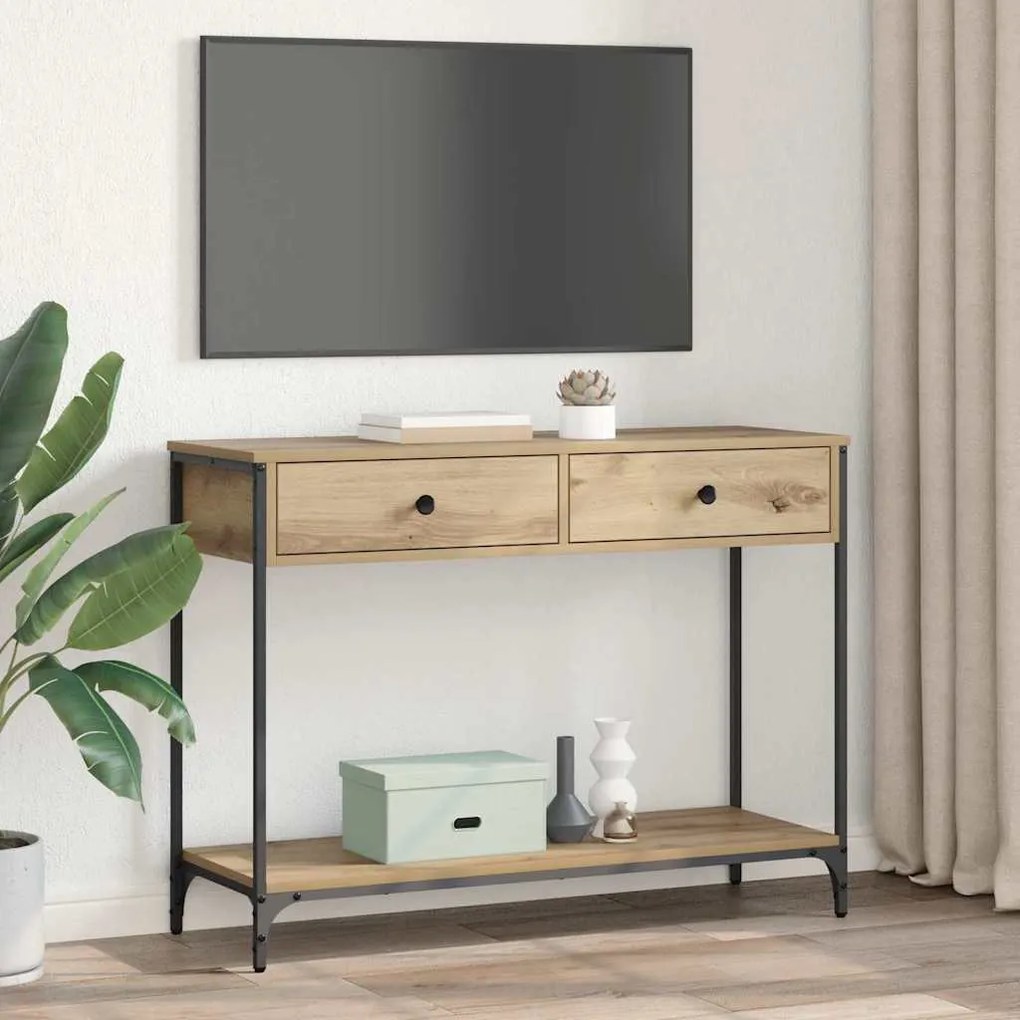 Konzolasztal fiókkal Artisan tölgy 100 x 34,5 x 75 cm Faanyag