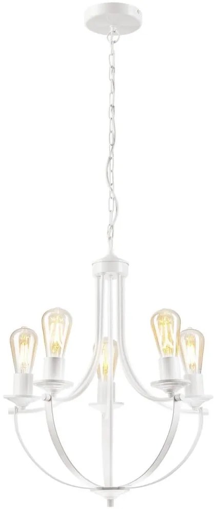Csillár láncon GINA 5xE27/60W/230V fehér