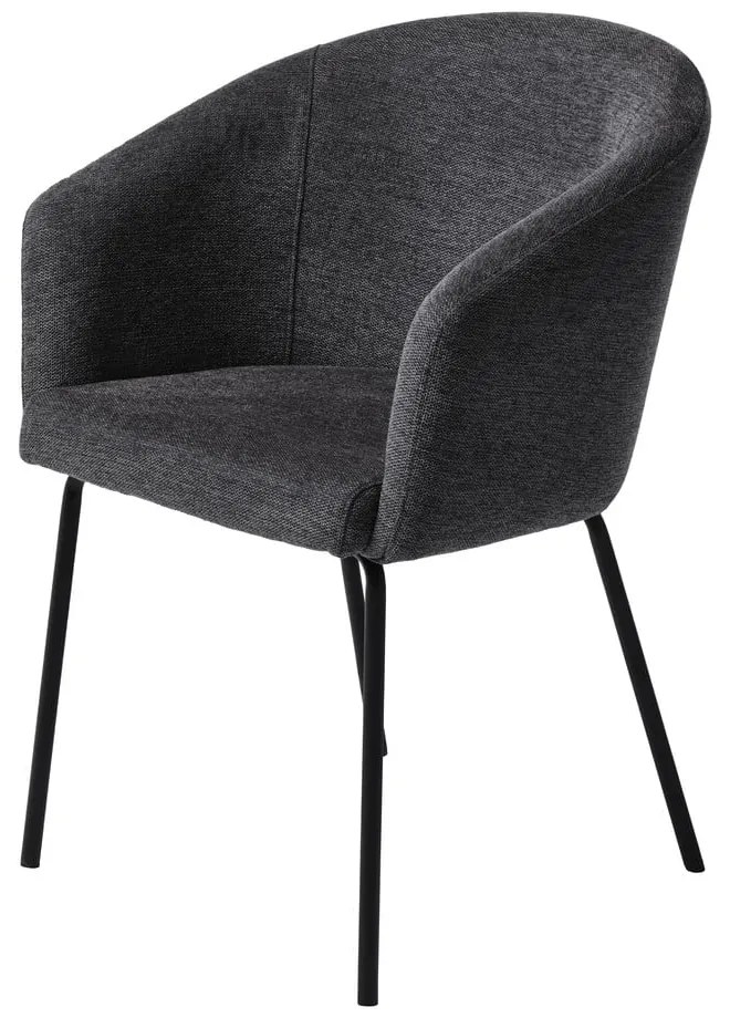 Sötétszürke kárpitozott karfás étkezőfotel Easton – Unique Furniture