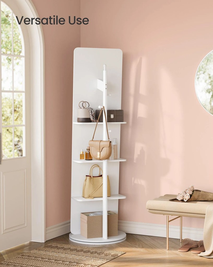 SONGMICS álló tükör, 360°-ban forgatható, 163 x 45 cm, felhőfehér