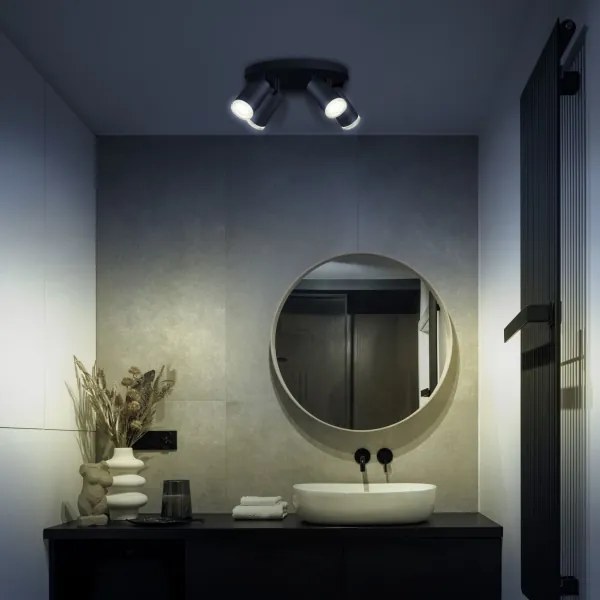 LED RGBW dimmelhető fürdőszobai spotlámpa TURYN 4xGU10/6W/230V IP44 fekete