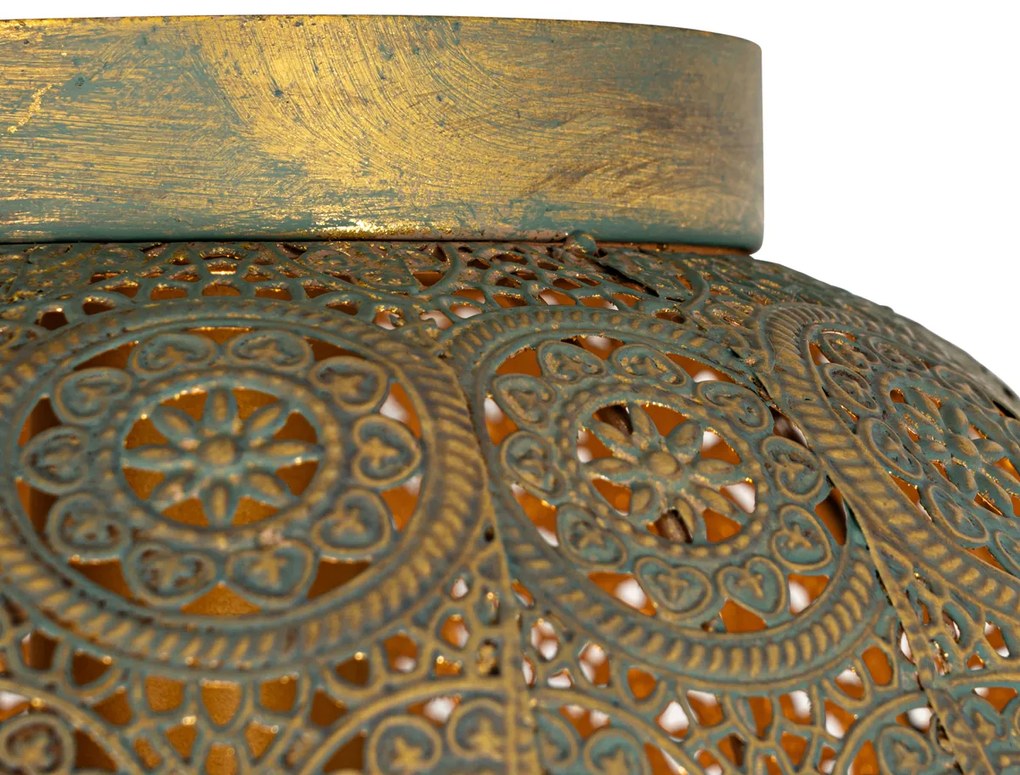 Keleti mennyezeti lámpa arany és zöld színben 28,5 cm - Baloo