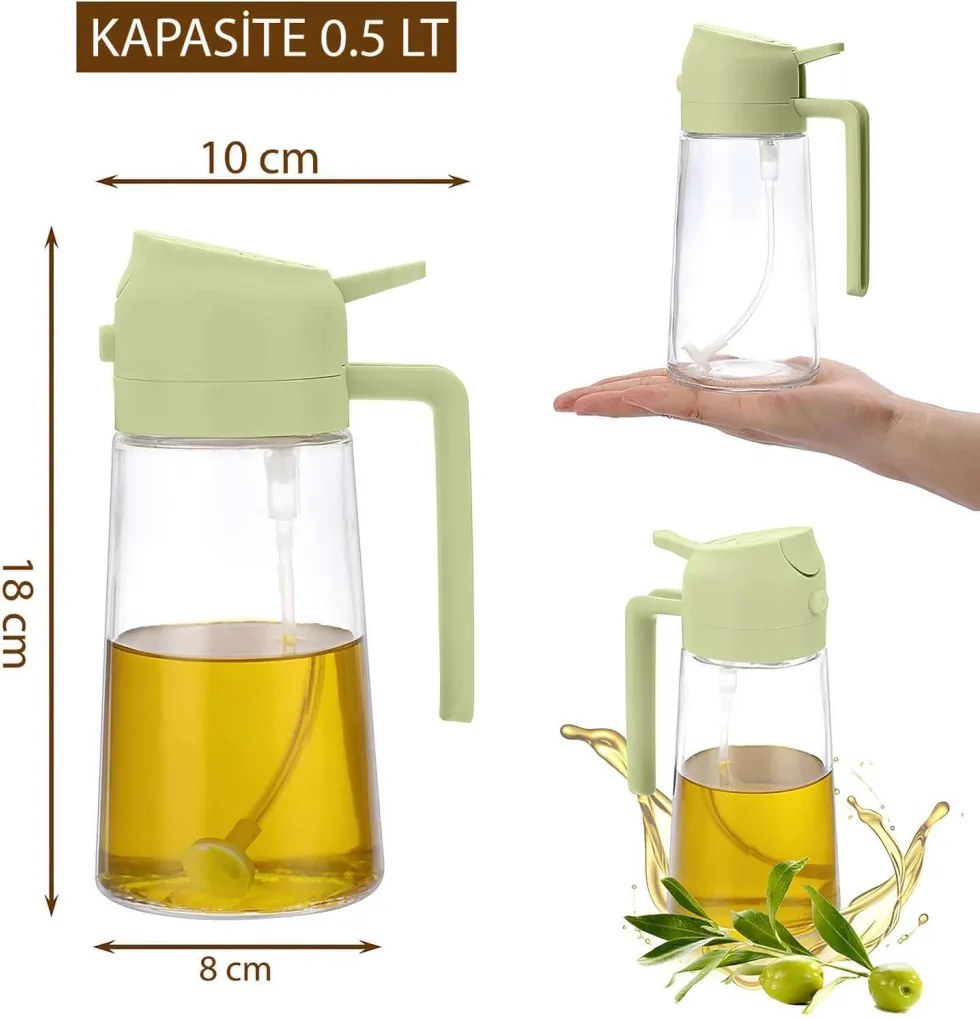 2 részes üveg olaj- és ecetadagoló készlet