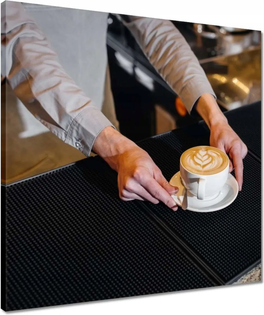 Vászonkép 50x50 Barista kávé tálalás