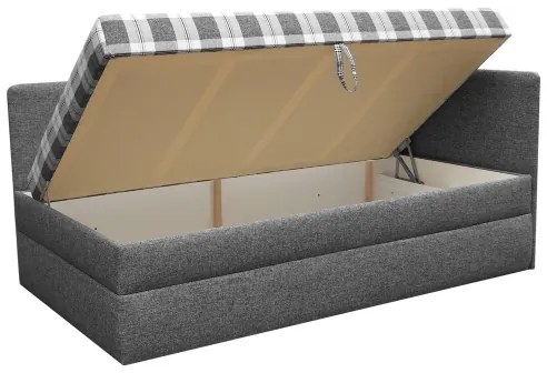 Kárpitozott heverő univerzálisan balra/jobbra szerelhető fejvéggel ARLY 110x200 cm antracit/fehér