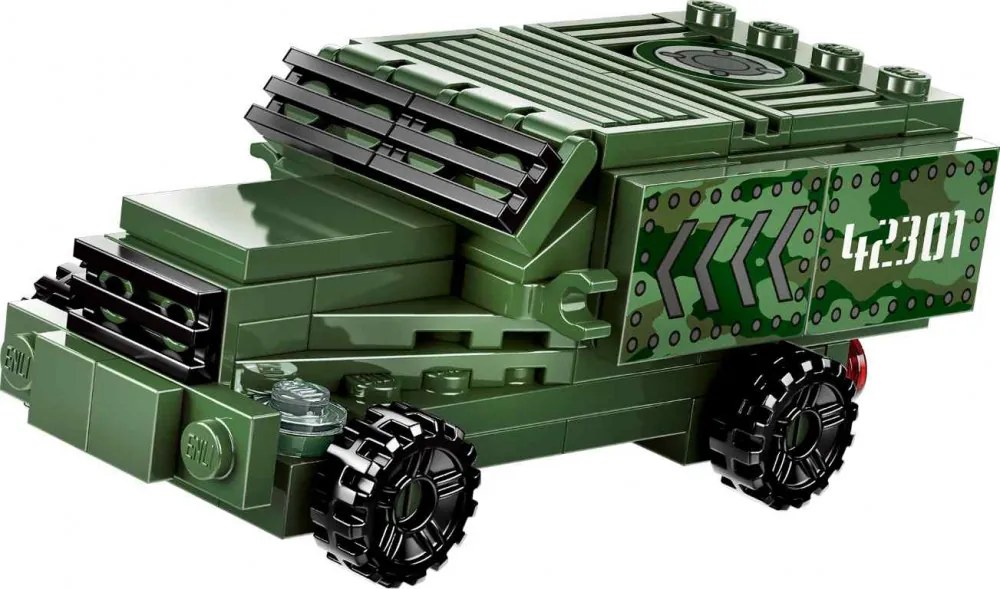 QMAN® 42301 | lego-kompatibilis építőjáték | 642 db építőkocka | 8-az-1-ben Háborús tank kerekeken