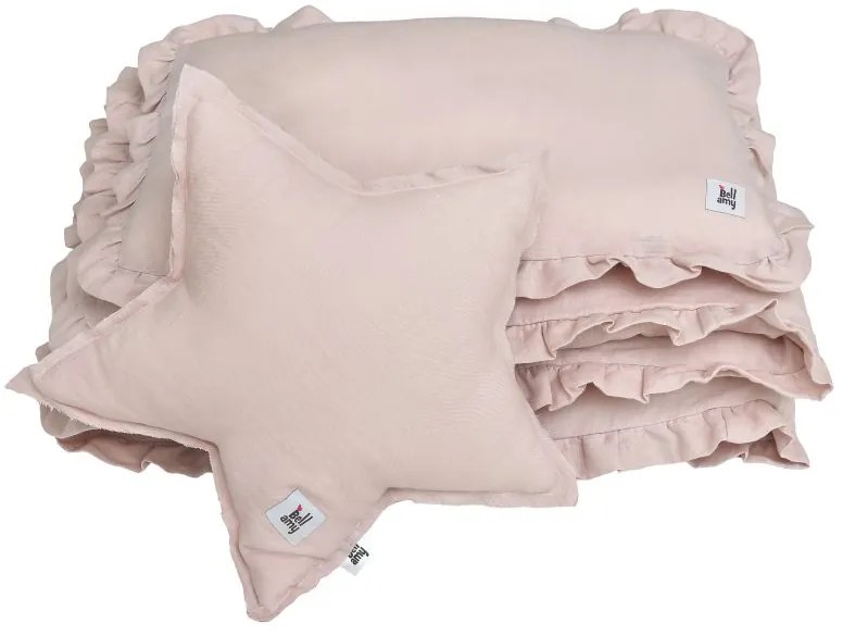 Len ágyneműhuzat babaágyhoz DUSTY PINK, méret M
