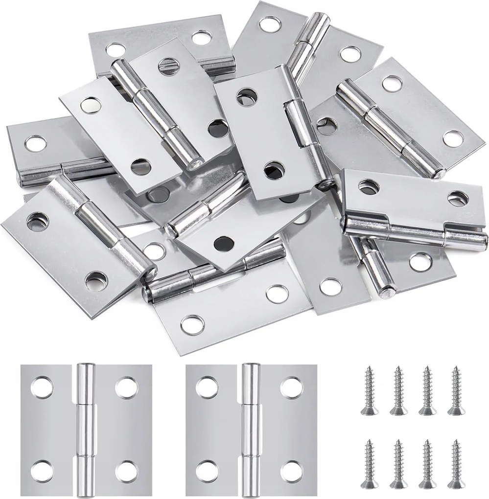 Bútorpántok kicsi rozsdamentes acél 25x25mm 12 db-os szett Erős Csavarok