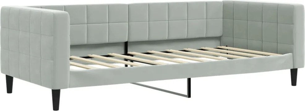 vidaXL világosszürke bársony kanapéágy 90 x 190 cm
