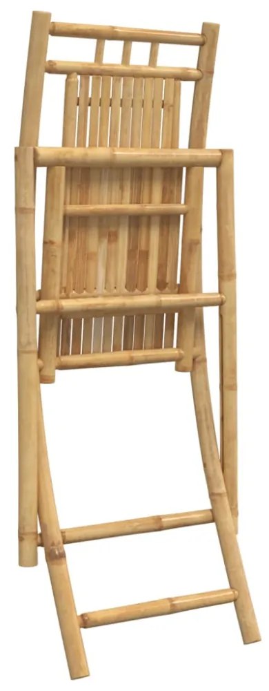 2 db összecsukható bambusz kerti szék 46 x 66 x 99 cm
