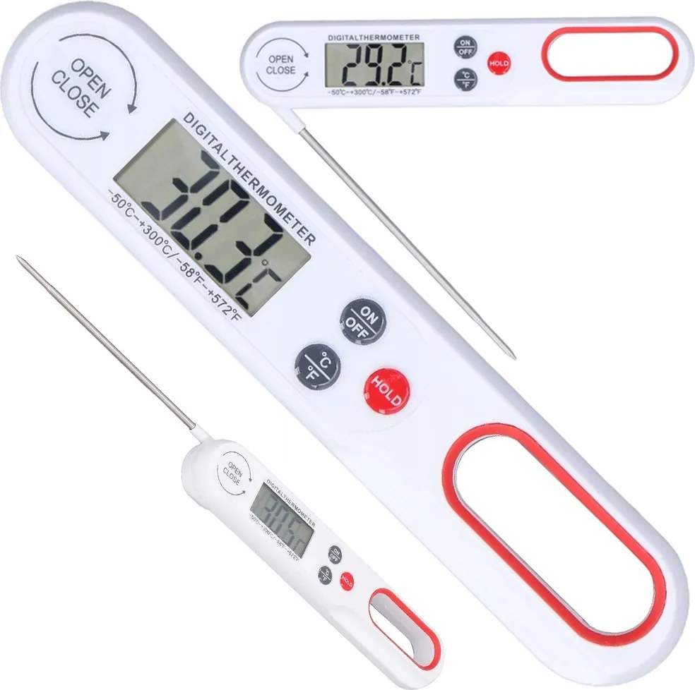 Konyhai hőmérő csapos lcd bor hús 300°c leves főzés