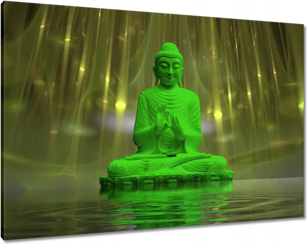 Vászonkép 100x70 Zöld Buddha Buddhizmus