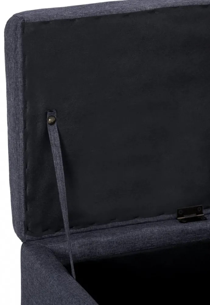 sötétszürke poliészter pad tárolórekesszel 116 cm