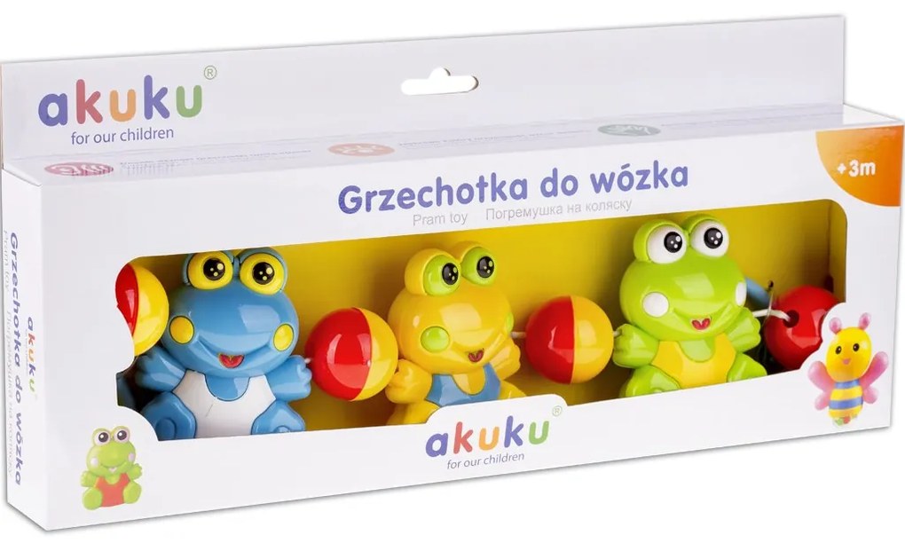 Csörgő babakocsira Akuku béka