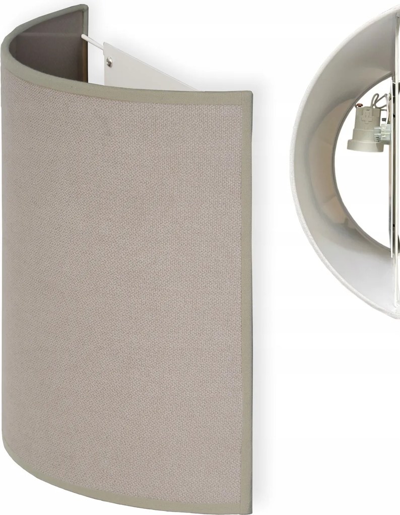 Fali lámpa Led szoba lámpa Bézs Soft 60W 25 cm Lámpaernyő Félhold