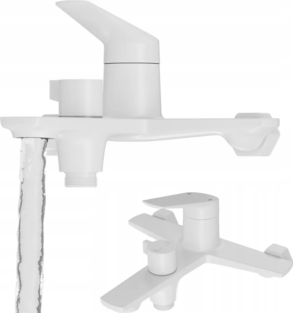 Kád-zuhany Csaptelep Fürdőszoba Csaptelep Sárgaréz Nave Fehér