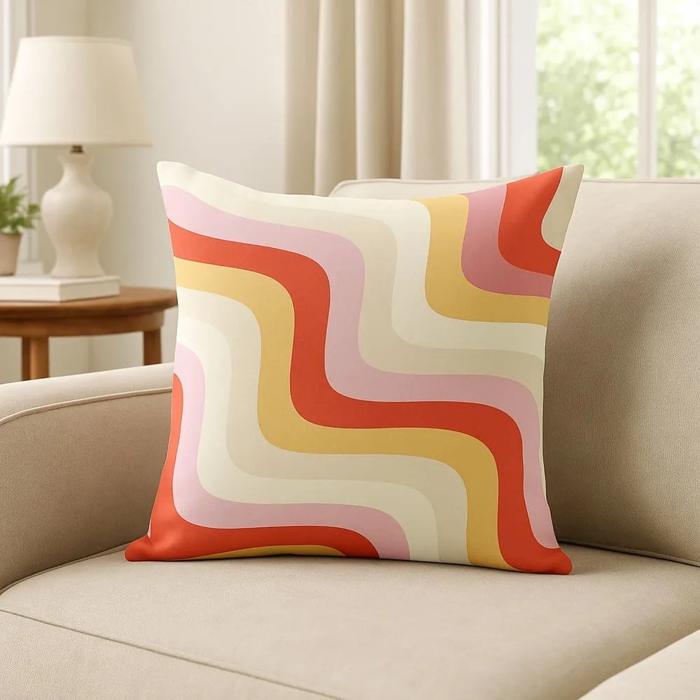 Párnahuzat 43x43 cm Creamy Raspberry Swirl – Mila Home