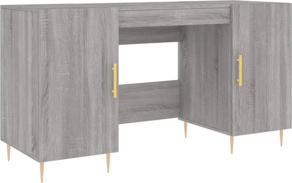 vidaXL szürke sonoma színű szerelt fa íróasztal 140x50x75 cm