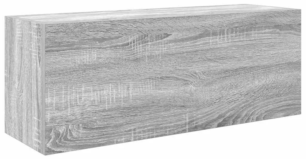 szürke sonoma szerelt fa fali fürdőszobaszekrény 80x25x30 cm