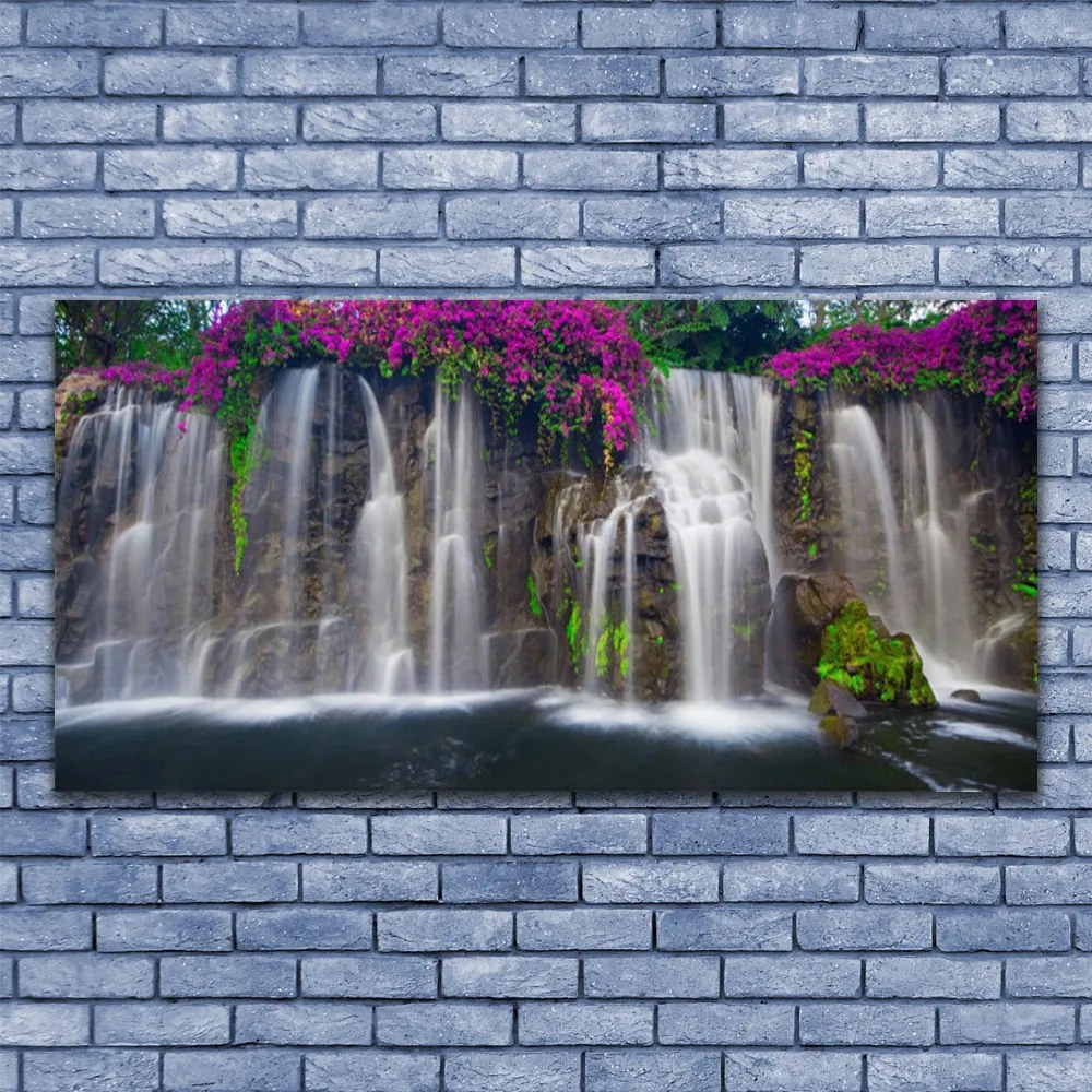Fali üvegkép vízesés Természet 100x50 cm
