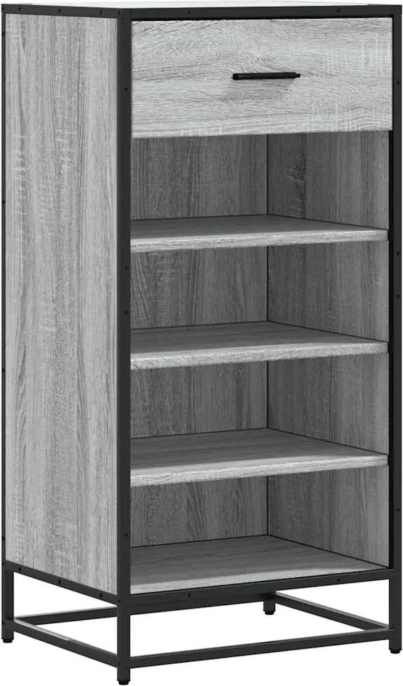 vidaXL szürke sonoma színű szerelt fa cipőtartó 48x38x97,5 cm