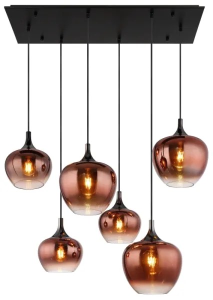 Globo 15548-6HG - MAXY kábeles csillár 6xE27/40W/230V rézszínű