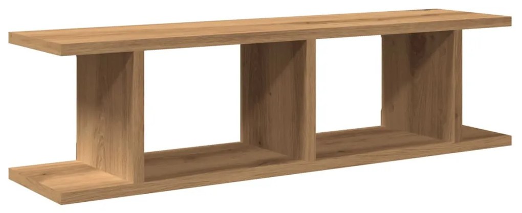 2 db kézműves tölgy színű szerelt fa fali polc 75 x 18 x 20 cm