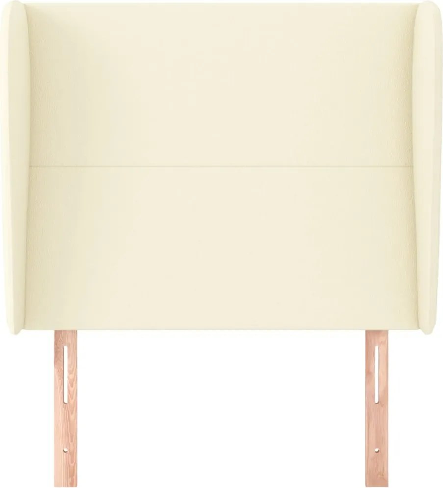 krémszínű műbőr fejtámla szárnyakkal 83 x 23 x 118/128 cm