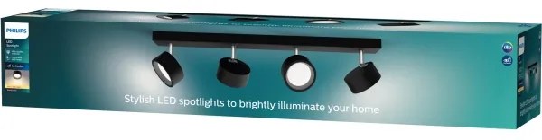 Philips - LED Spotlámpa BRACIA 4xLED/5,5W/230V fekete