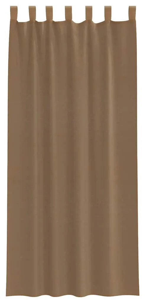 2 db világosbarna fátyolfüggönyök hurokkal 140x245 cm