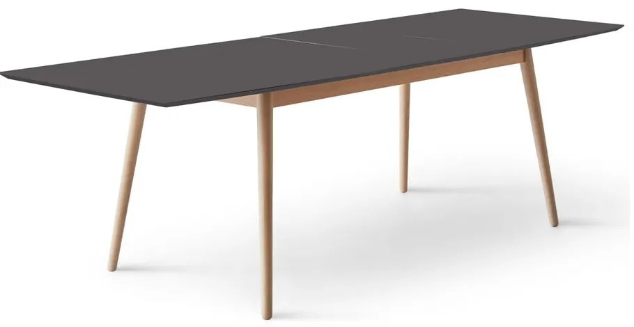Fekete-natúr színű bővíthető étkezőasztal fekete asztallappal 90x165 cm Meza – Hammel Furniture