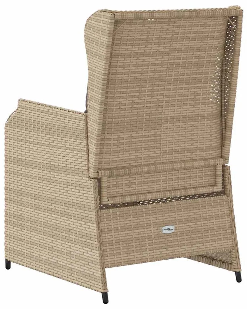 Kerti pad párnával 2 pcs Bézs Poli rattan