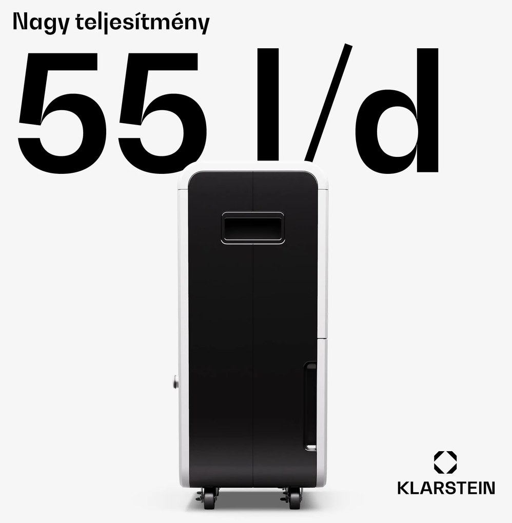 Klarstein DryFy Grand Smart 55, párátlanító, WiFi, kompresszor, 55l/24ó, 40-50 m²