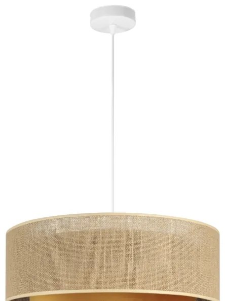 SARTA kábeles csillár 1xE27/60W/230V Ø 45 cm réz/juta