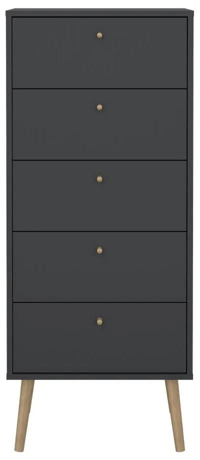 Antracitszürke magas komód 50x120 cm Bodo – Tvilum
