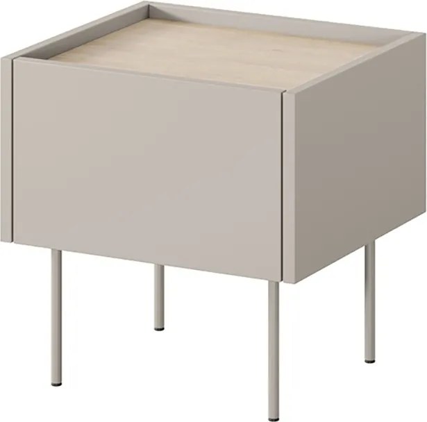 Éjjeliszekrény Desin fiókkal, kasmír szín, Bézs, fém lábak