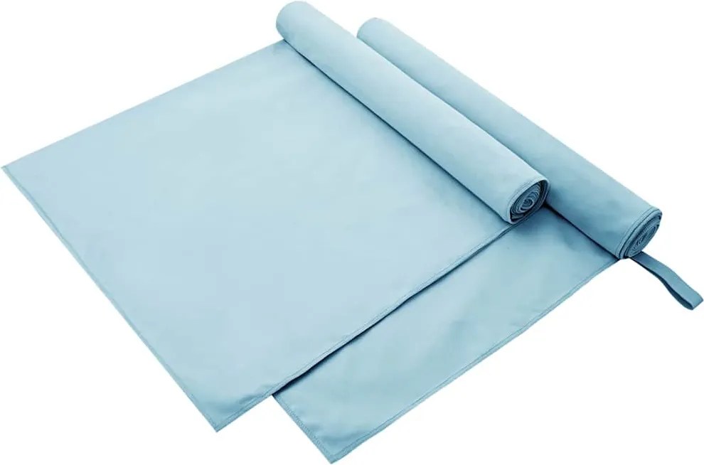vidaXL Sport Törölközők 2 pcs Kék 180 x 90 cm Poliészter és poliamid