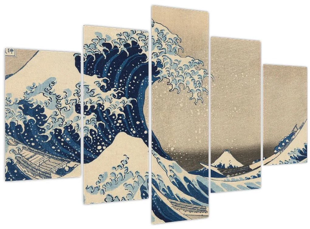 Kép - Katsushika Hokusai, Under the Wave off Kanagawa, reprodukciók (150x105 cm)