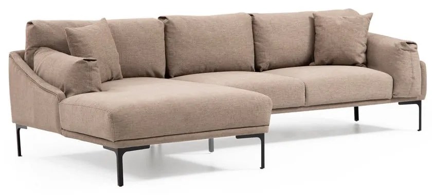 Leo bézs sarokkanapé, bal oldali - Artie