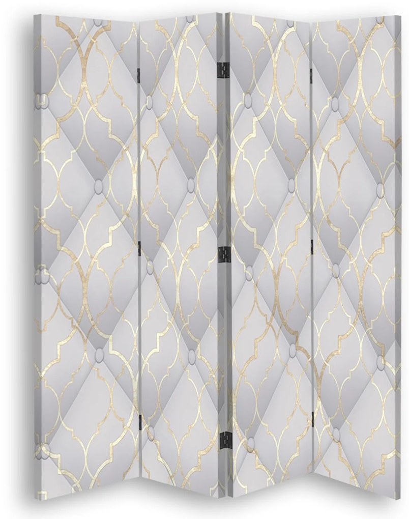 Gario Paraván Marokkói lóhere szürke színben Méret: 145 x 170 cm, Kivitelezés: Klasszikus paraván
