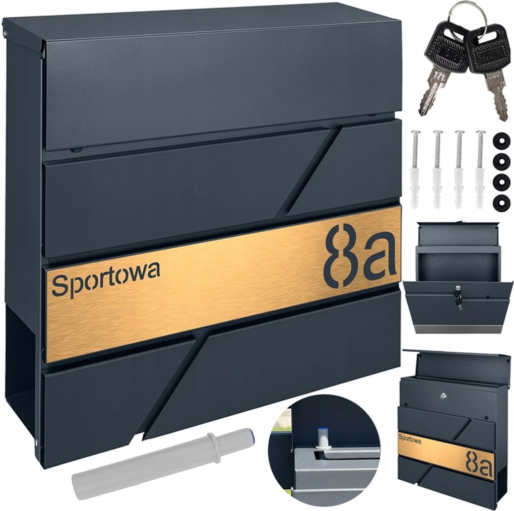 Antracit Postaláda Levelek Számára Laminált