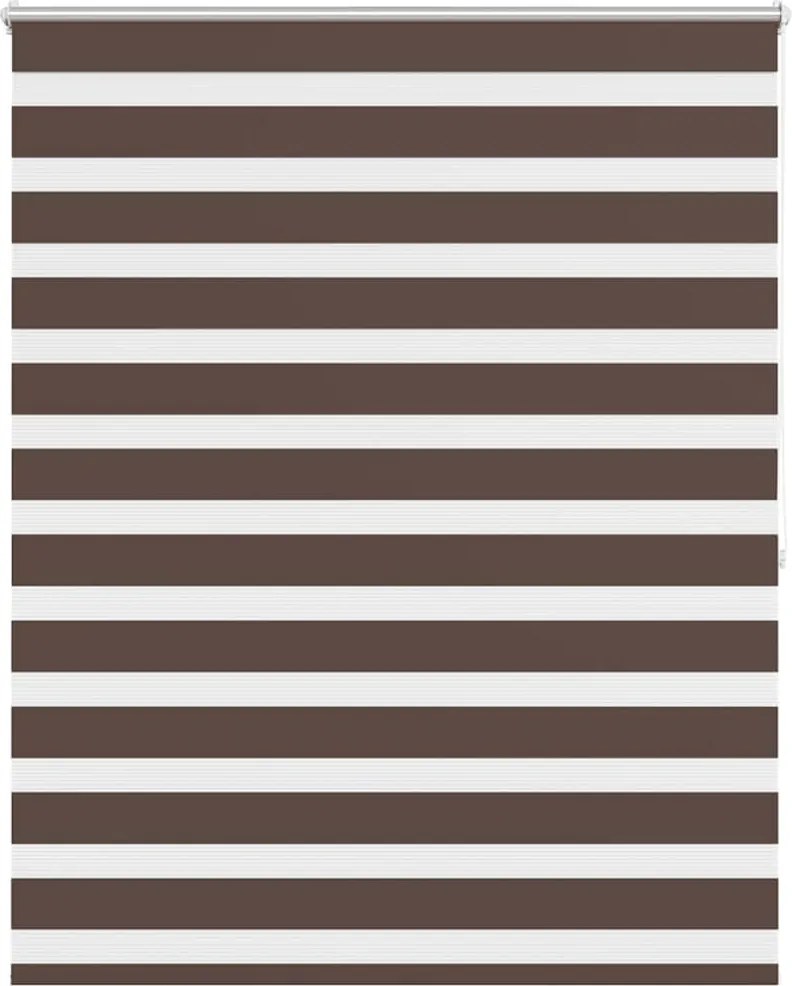 vidaXL Zebra roló 140,9 x 175 cm, szövetszélesség 136,7 cm, kávébarna