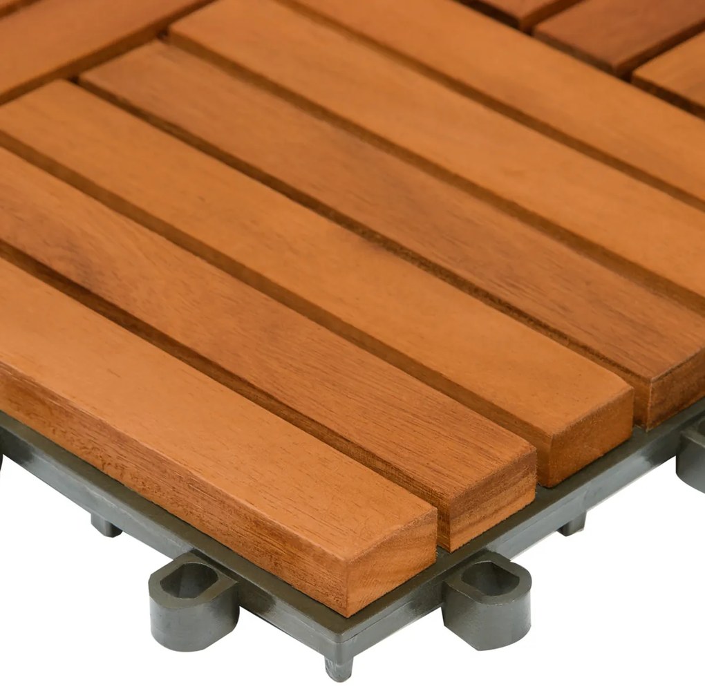 Casaria® Fa lapok Quatro mozaik - 11 darabos készlet, 30x30 cm