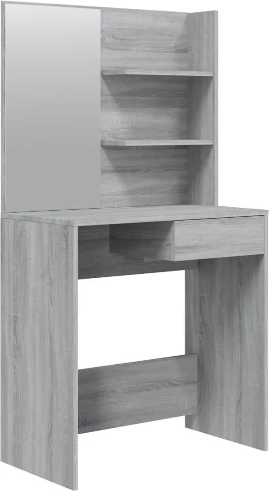 vidaXL szürke sonoma fésülködőasztal tükörrel 74,5 x 40 x 141 cm