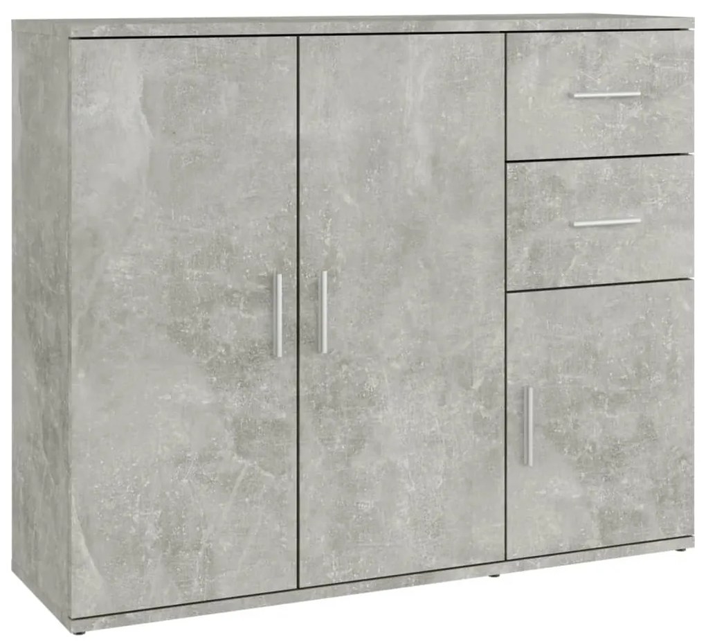 betonszürke szerelt fa tálalószekrény 91x29,5x75 cm