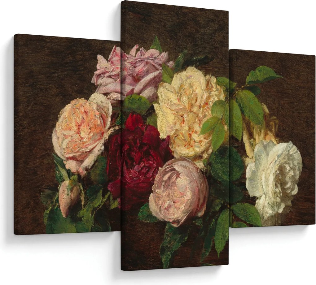 Kép - Henri Fantin-Latour, Roses de Nice on a Table, reprodukciók (90x60 cm)