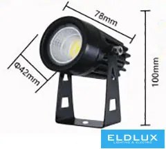 UNIVERSO Kerti spotlámpa 3.5w 360lm 3000k 60° IP65 fekete 100x78mm